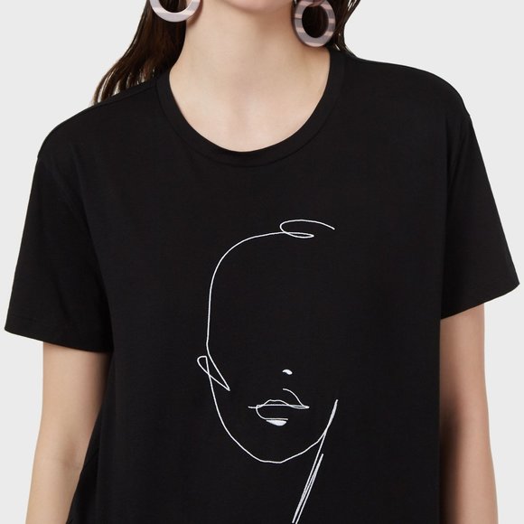EMPORIO ARMANI  T-shirt with sketched visage print - Picture 1 of 5